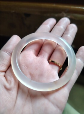 53圈口天然玛瑙手镯草花玉镯女款冰种玉髓荔枝冻送女友礼物