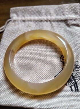 50圈口天然原矿原色无烧无染色玉髓手镯蜜糖色玛瑙手镯情人节礼物