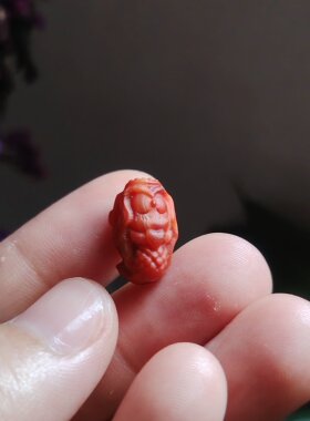 天然南红玛瑙雕件吊坠美人鱼通孔配件中式复古纯天然原色无烧