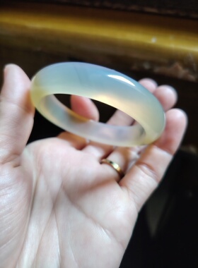 51圈口天然原色无烧无染色马料玉髓手镯女送礼玉镯子玛瑙手镯