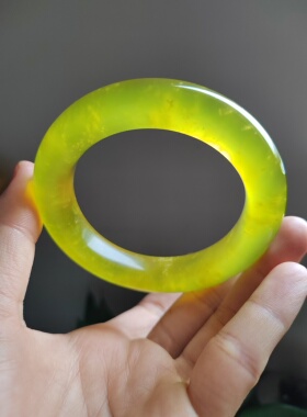 58圈口天然原色无烧无染色黄金玉暴风雪唯美岫玉手镯