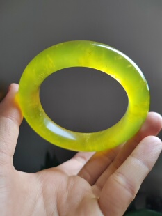 58圈口天然原色无烧无染色黄金玉暴风雪唯美岫玉手镯