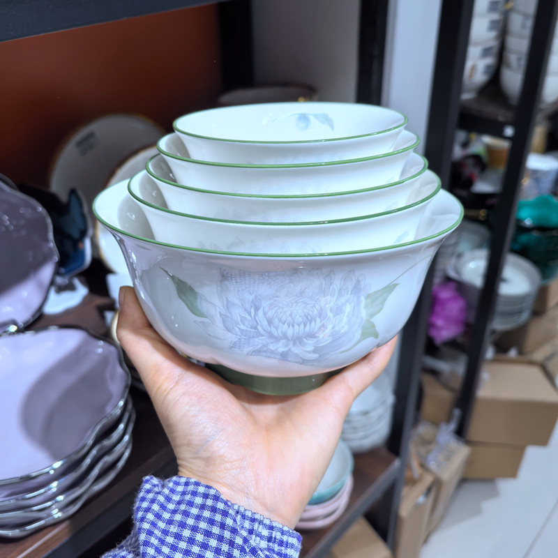 冠祥陶瓷碗盘套装家用餐具饭碗儿童菜盘子米饭小碗鱼盘中国风碗具图片