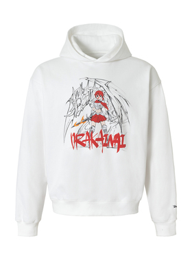 2727WORLD 法老 炎龙少女战斗形态连帽卫衣国潮美式复古街头