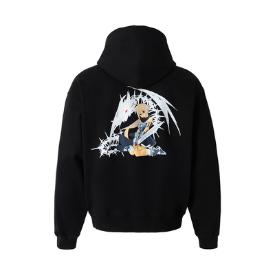 2727WORLD 法老 冰龙少女印花连帽卫衣国潮美式复古街头