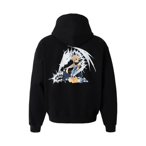 2727WORLD 法老 冰龙少女印花连帽卫衣国潮美式复古街头