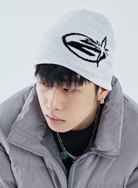 2727WORLD 法老基础款休闲针织logo保暖冷帽针织帽子潮