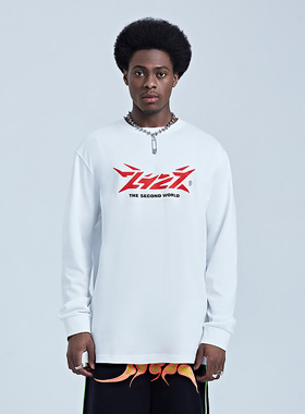 2727WORLD 法老经典款爱心街头长袖上衣套头薄款宽松卫衣情侣棉