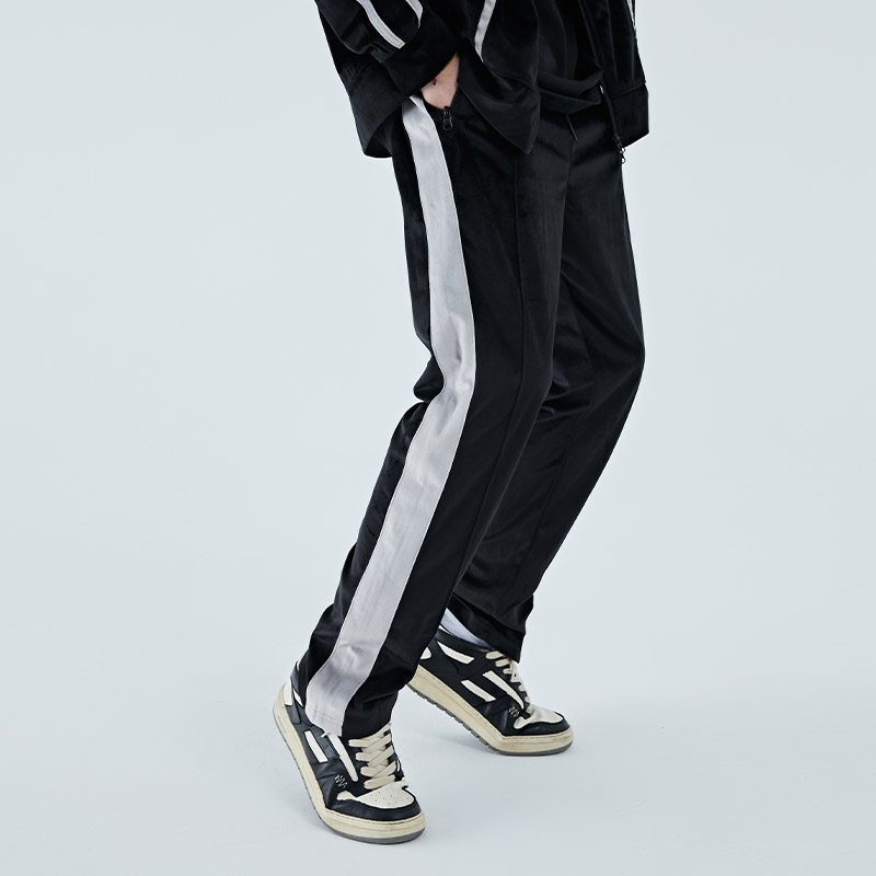 拼接丝绒套装2727休闲长裤