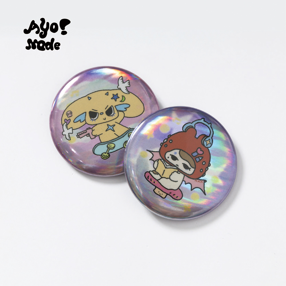 【咕咕呛呛】镭射吧唧徽章马口铁可爱甜酷装饰Ayo!音乐节限定