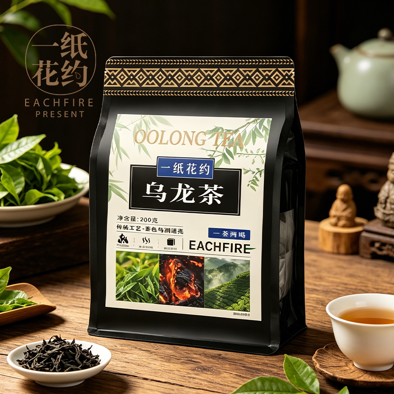 【一纸花约】黑乌龙茶茶包茶多酚油切高浓度独立小包装木炭浓香茶