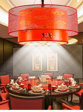 新中式现在羊皮吊灯茶楼餐饮咖啡厅火锅店包间过道走廊中国风吊灯