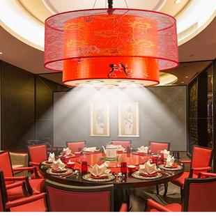 新中式现在羊皮吊灯茶楼餐饮咖啡厅火锅店包间过道走廊中国风吊灯