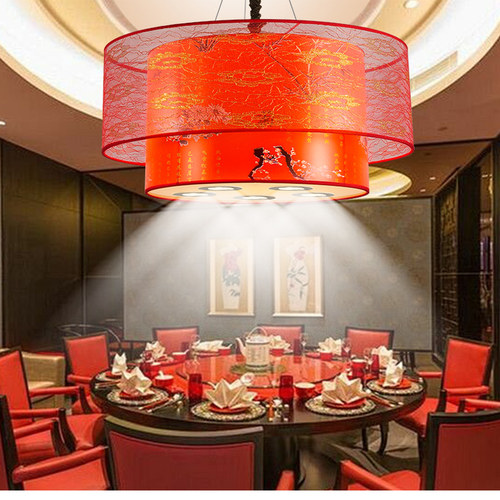 新中式现在羊皮吊灯茶楼餐饮咖啡厅火锅店包间过道走廊中国风吊灯