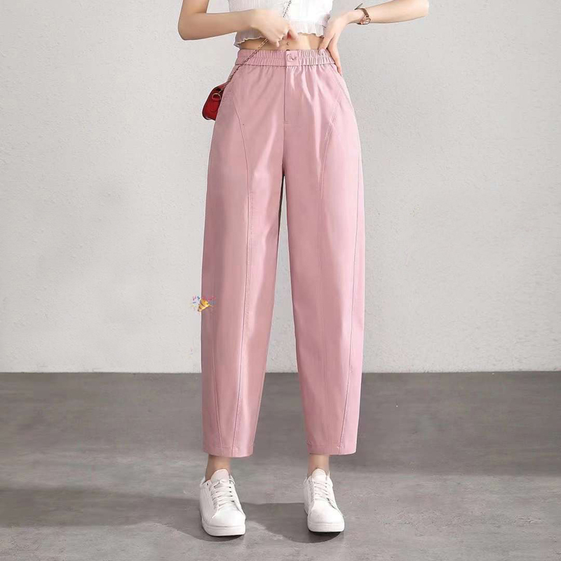 高腰韩版天丽格九分萝卜哈伦裤