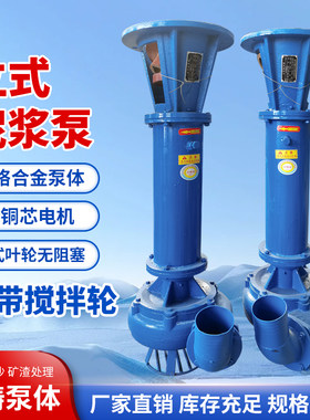 立式液下渣浆泵YZ泥浆泵抽沙泵大流量耐磨耐腐蚀池塘清淤砂浆泵