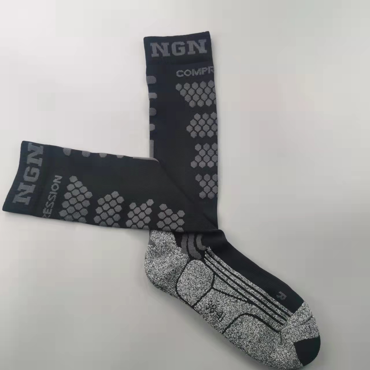 外贸原单纯棉毛巾底速干小腿压力跑步袜马拉松户外徒步骑行运动袜