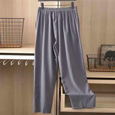 爸爸裤子夏季薄款冰丝男中年宽腰