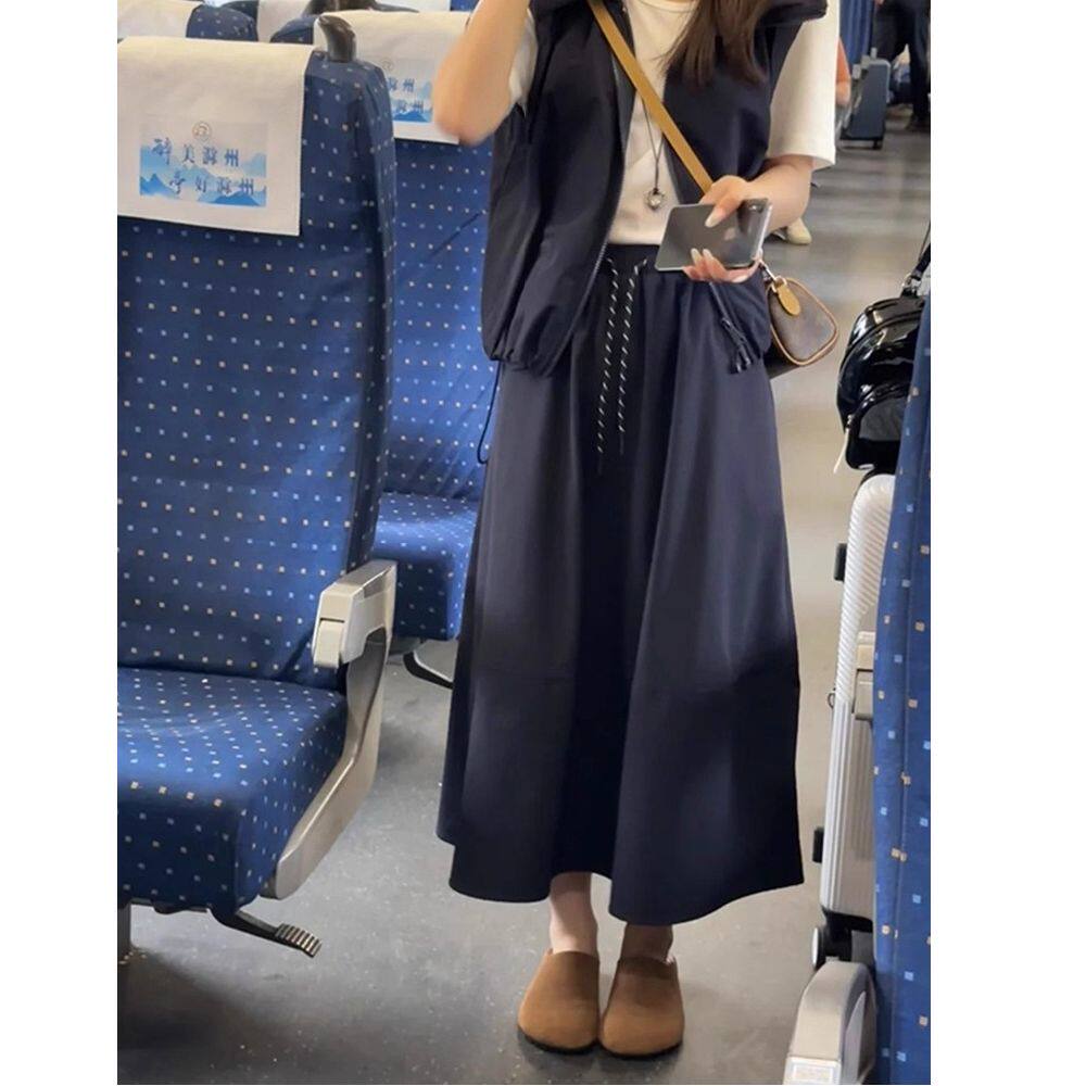 大码2-300斤胖mm工装半身裙女春秋2025新款高腰显瘦遮胯a字中长裙