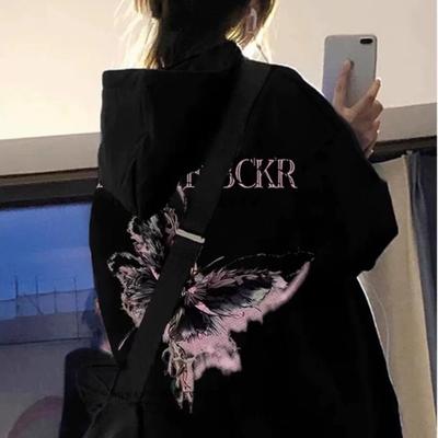 加厚宽松纯棉复古大码卫衣女