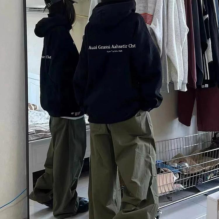 情侣装秋冬季连帽卫衣男女