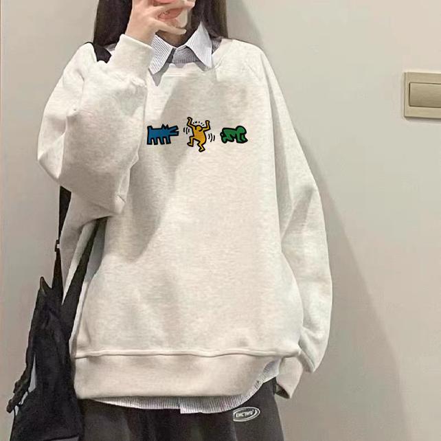 纯棉美式复古小个子圆领卫衣