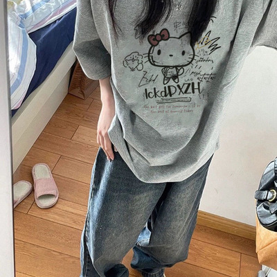 夏季大码HelloKitty短袖T恤女
