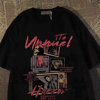 大码重磅纯棉男女复古半袖