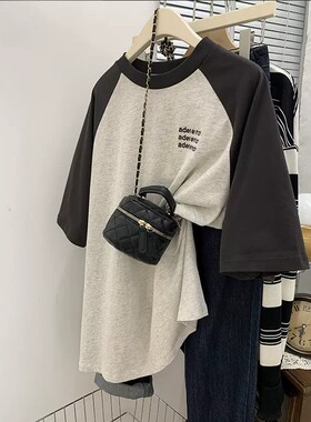 插肩oversize港味复古上衣
