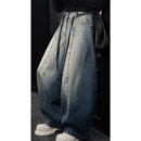 复古高级感腰带廓形宽松阔腿百搭牛仔长裤 龙叨叨秋冬新品 美式