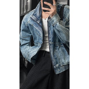 复古水洗百搭工装 小众设计美式 牛仔夹克外套 新品 龙叨叨2026春季