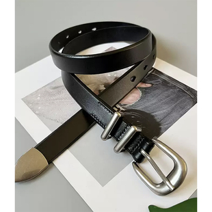 龙叨叨新款潮流时尚复古针扣皮带男女通用高级感简约百搭腰带