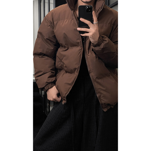 龙叨叨冬季新品高级美式复古立领拉链保暖棉服宽松日常痞帅面包服