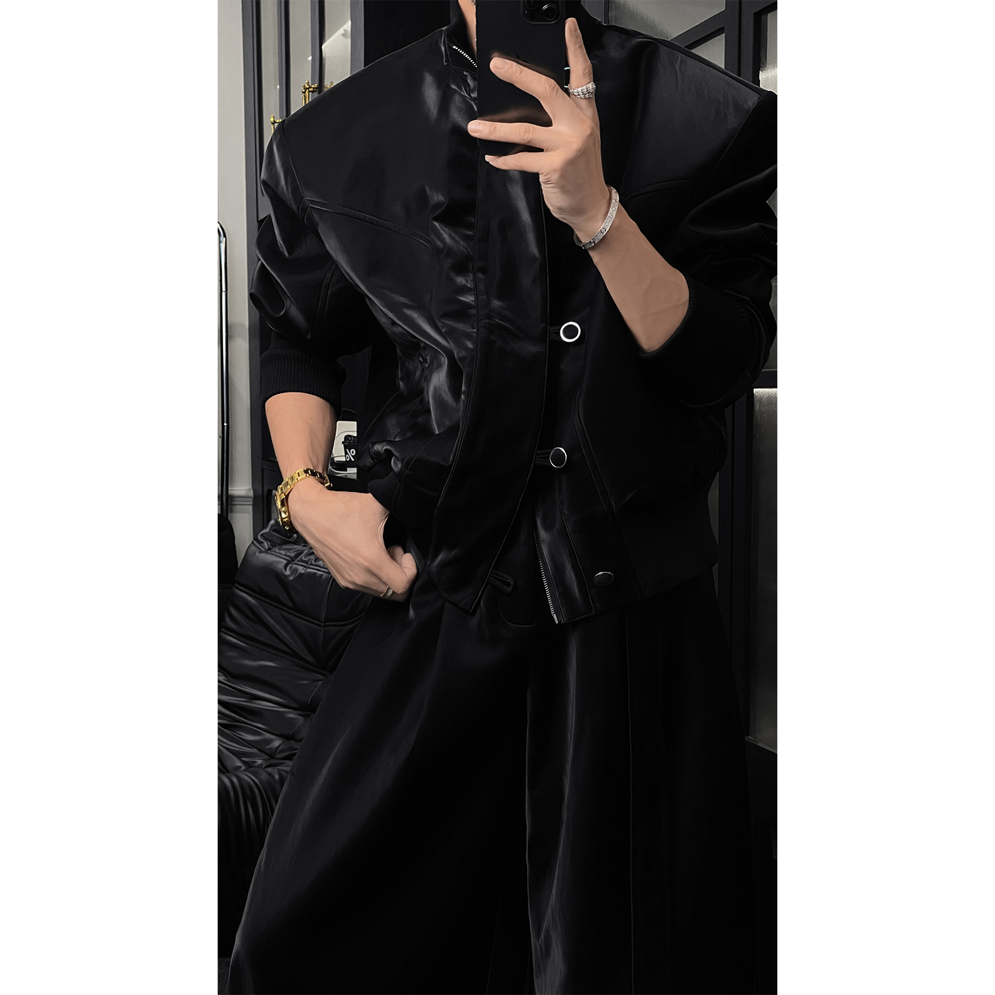 龙叨叨秋季新品原创重磅设计夹克套装男潮流高级感简约外套休闲裤