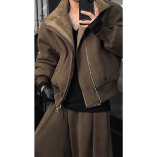 套装 龙叨叨冬季 高级感加绒加厚毛领百搭卫衣宽松阔腿卫裤 美式 新品