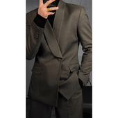 新款 潮流百搭轻奢高级感廓形正装 西服西裤 龙叨叨秋季 套装