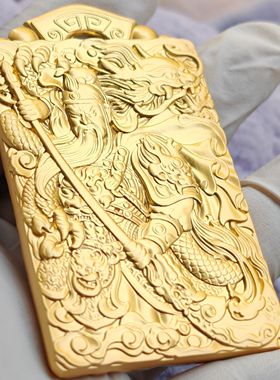 黄铜关公摆件武财神关二爷客厅办公室桌面装饰品