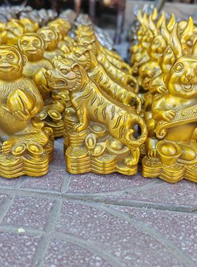 新品纯铜十二生肖摆件属鼠牛虎属兔龙蛇马羊猴鸡狗猪 铜生肖摆件