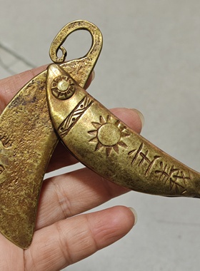 古玩挂饰铜器坠子大号鱼形纯铜精致手工如图制作裁纸用具精品挂件