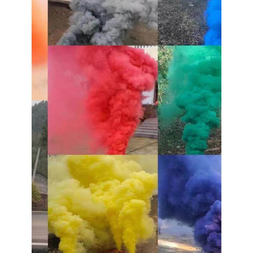 拍照烟雾红色手拉烟雾棒拍摄道具彩色烟雾棒消防演习演练救援信号