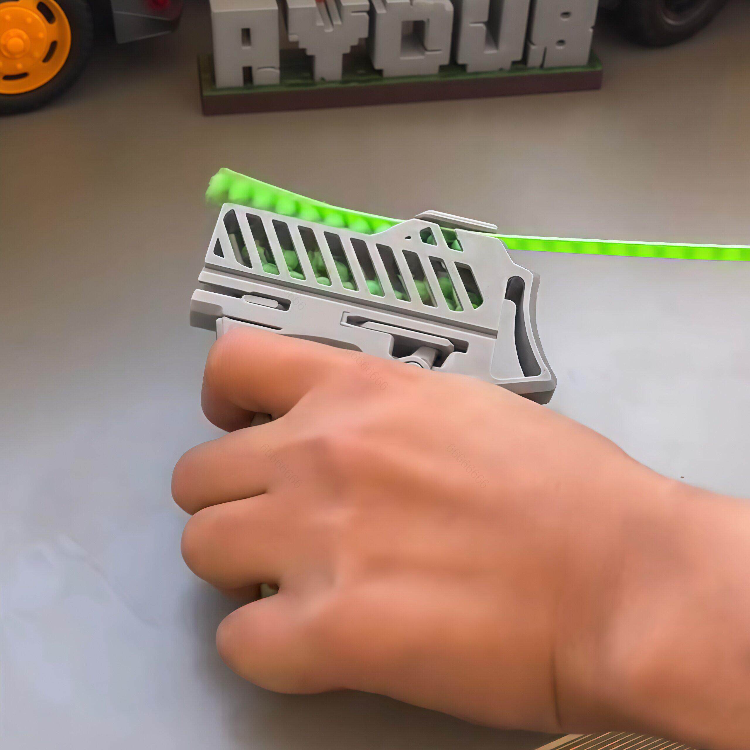 手指发射器bb弹射器3D打印弹簧玩具枪一体式手动软弹枪儿童节礼物