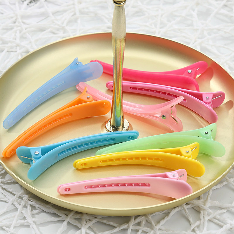 韩版塑料鳄鱼夹糖果色发夹美发鸭嘴夹diy制作 半透明鸭嘴夹批发