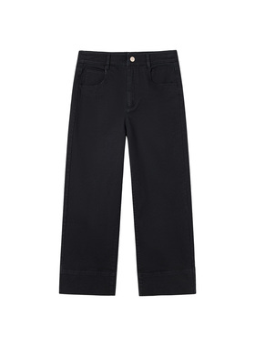 ise“丹宁派对”静谧黑复古水洗通勤休闲合身牛仔长裤NAAS0626