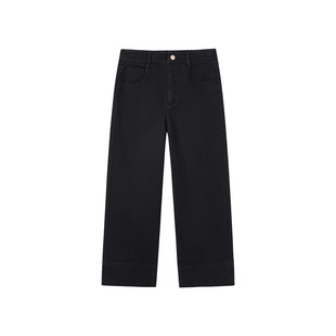 NAAS0626 静谧黑复古水洗通勤休闲合身牛仔长裤 ise 丹宁派对