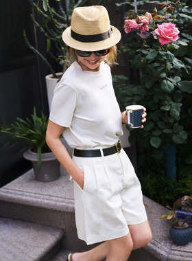 ise“基础之上”系列经典圆领修身打底logo图案T恤K2530903