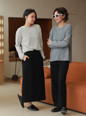ise“chill 通勤”针织黑色基础款中长通勤百搭半裙K2540506