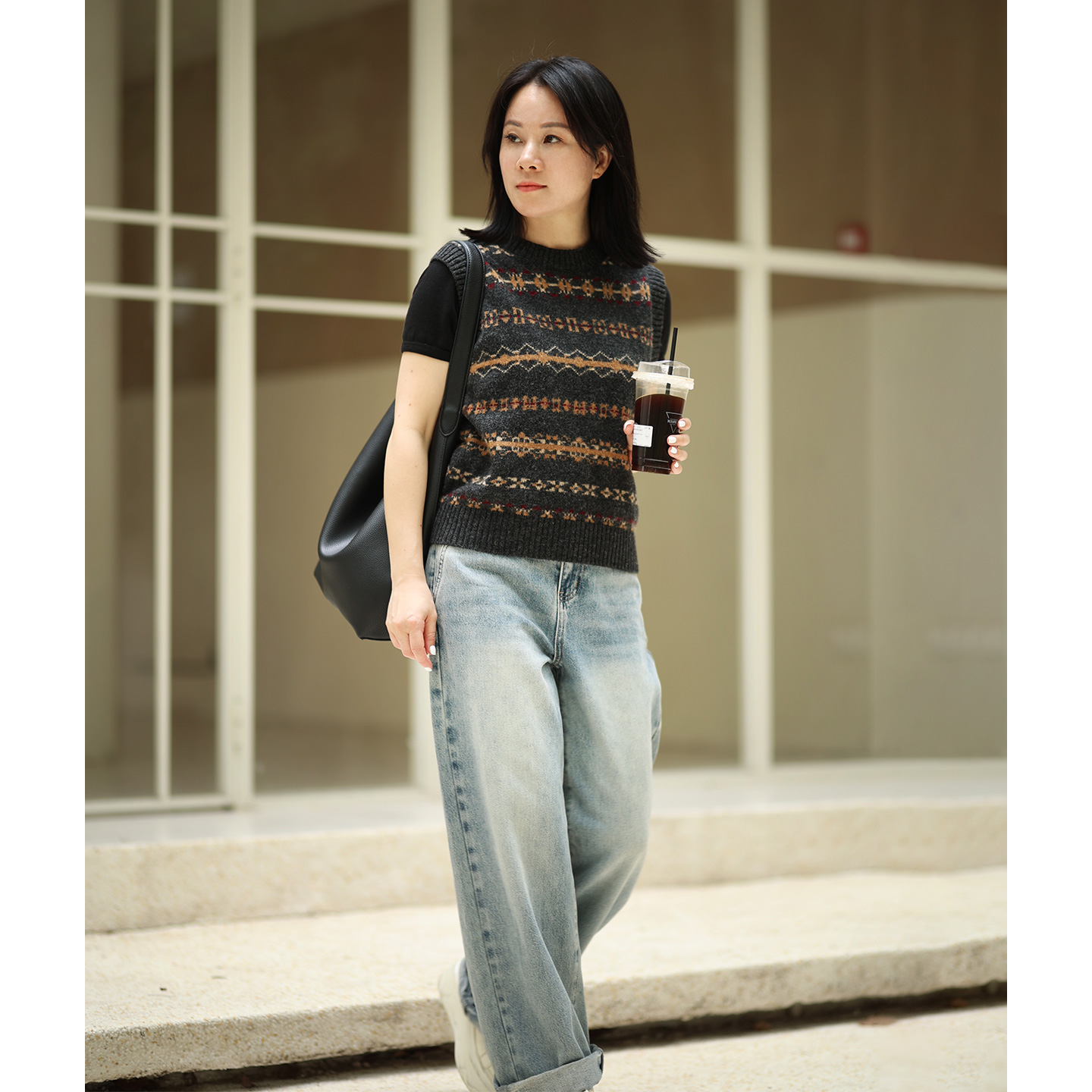 ise“Vintage Fashion”100%羊毛奶奶风复古针织背心K2540802W