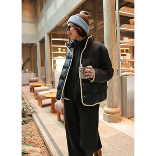 ise“chill 通勤”立领包边短款休闲羽绒夹克外套P2541256