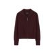 ise 老钱主义 翻领拉链绵羊毛酒红色针织毛衣K2540851W