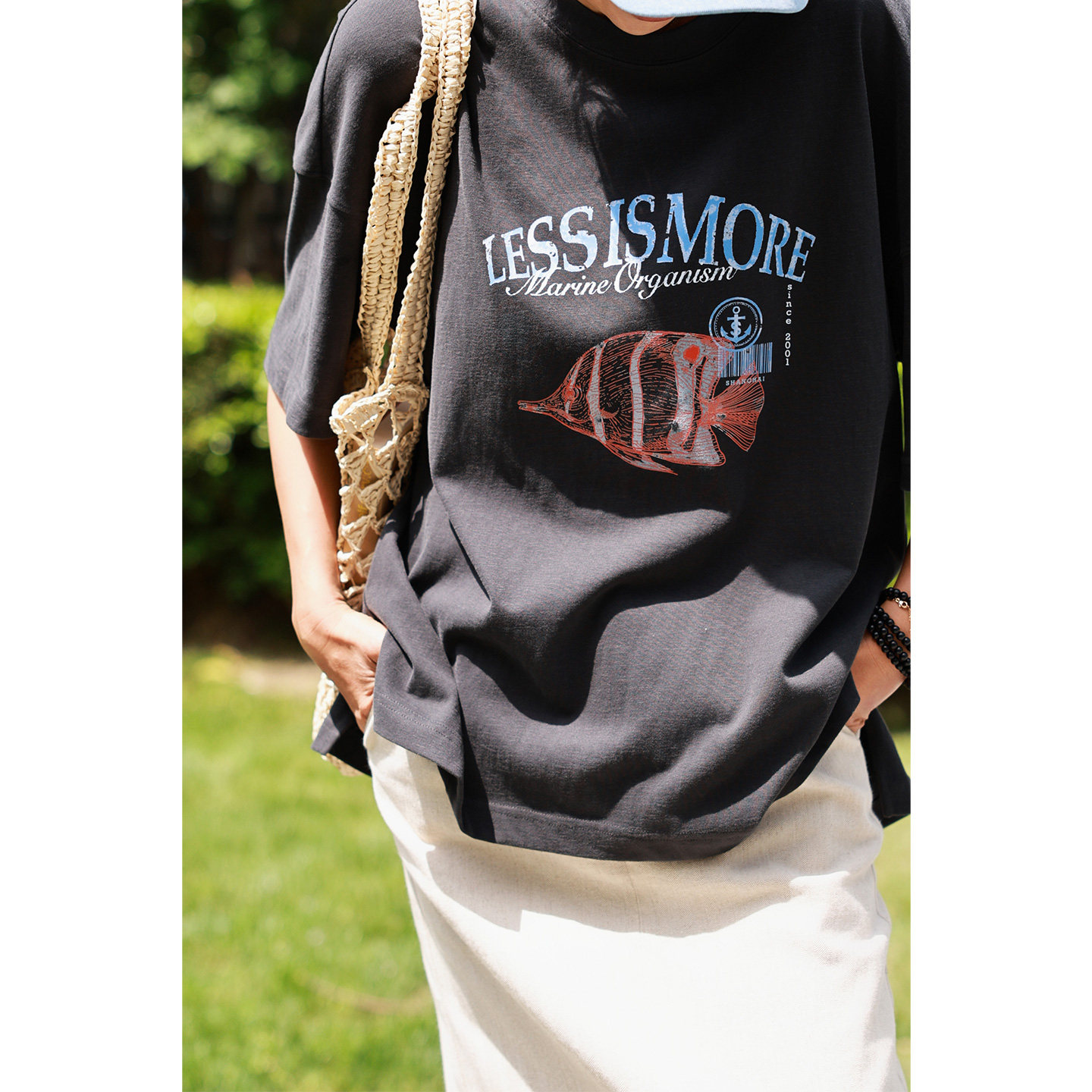ise“复古趣味”原创设计休闲活力宽松圆领短袖文化T恤KAAS0923